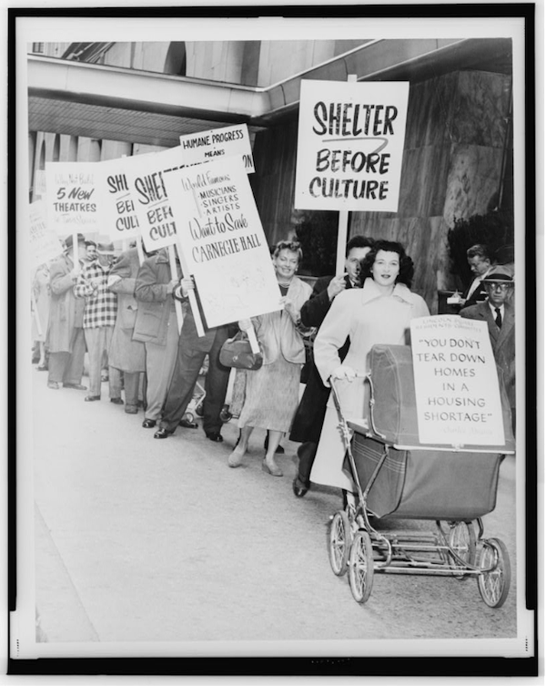 protest against lincoln center construction