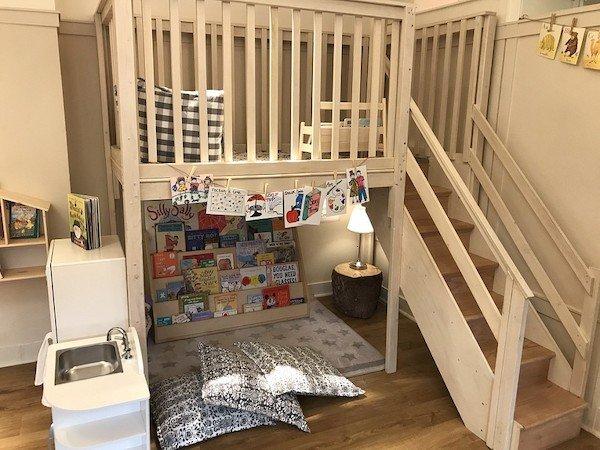 3s and 4s classroom reading nook