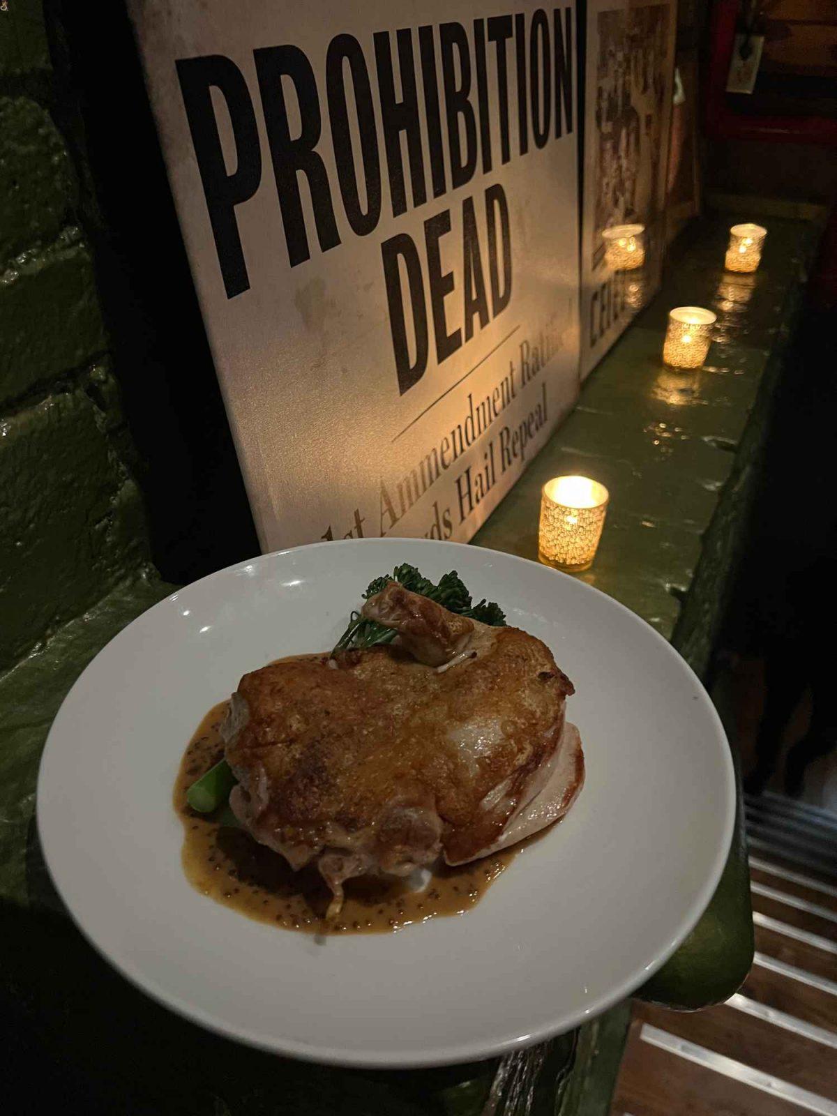 Prohibition's organic roast chicken