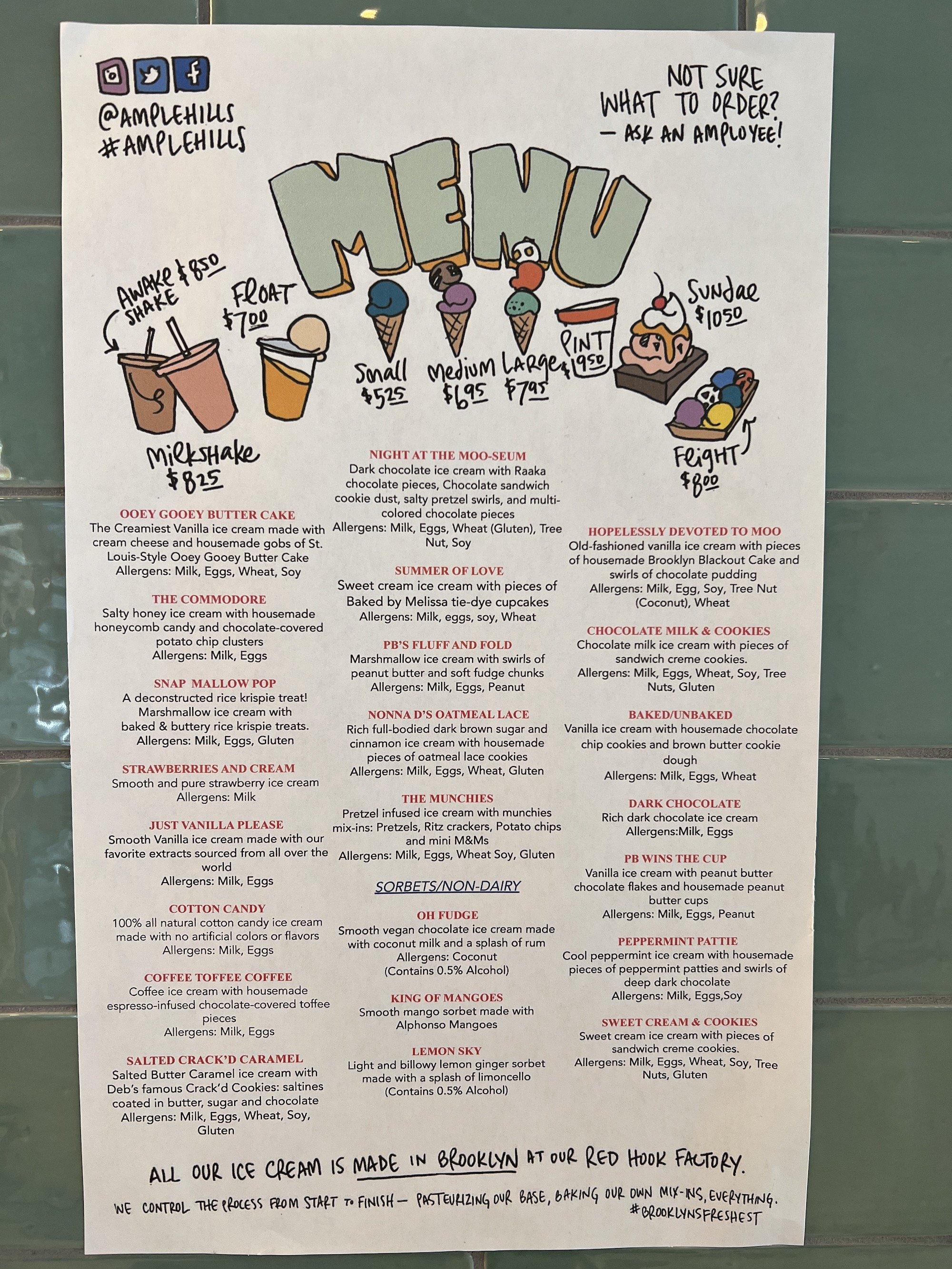 ample hills menu